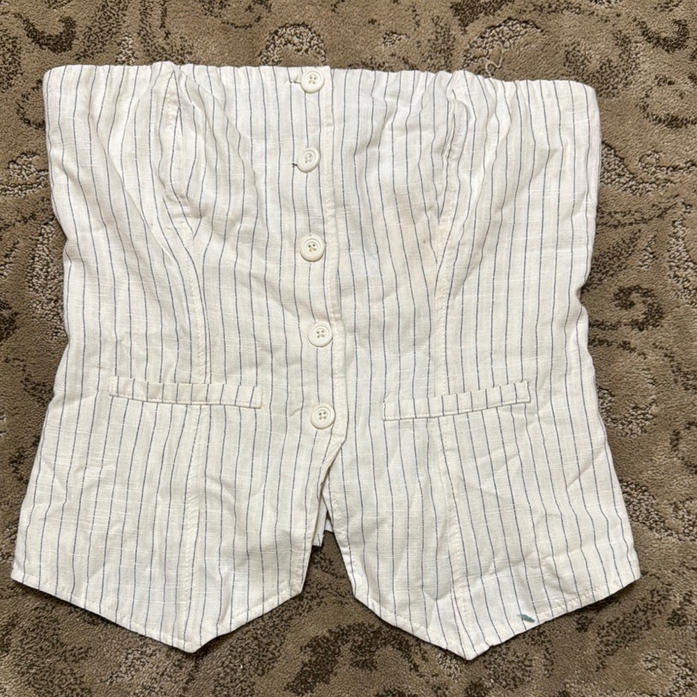 Striped White and black tube vest style